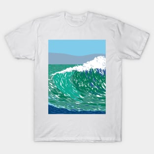 Sandspit Beach or Santa Barbara Harbor Beach in San Luis Obispo California WPA Poster Art T-Shirt